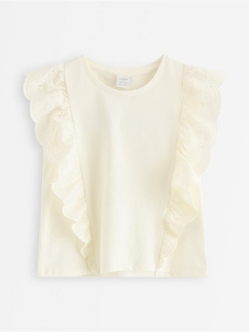 Sleeveless top with frills - 3010208-325
