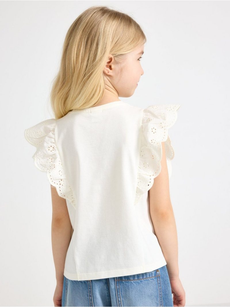 Sleeveless top with frills - 3010208-325