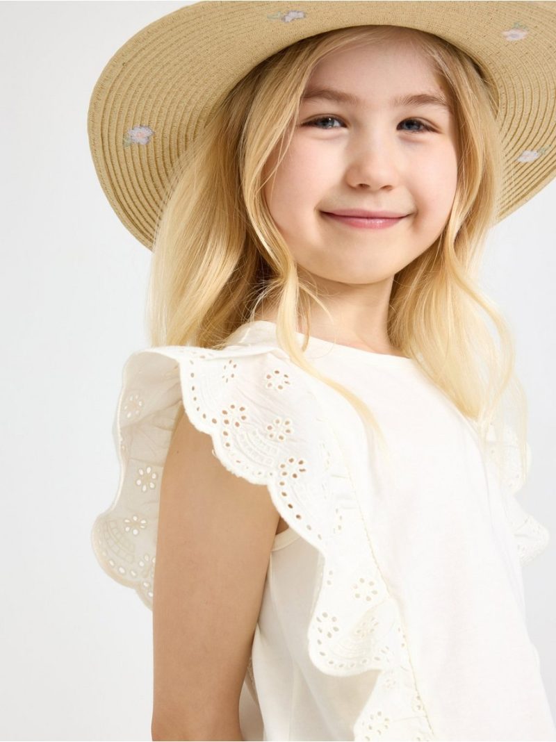 Sleeveless top with frills - 3010208-325