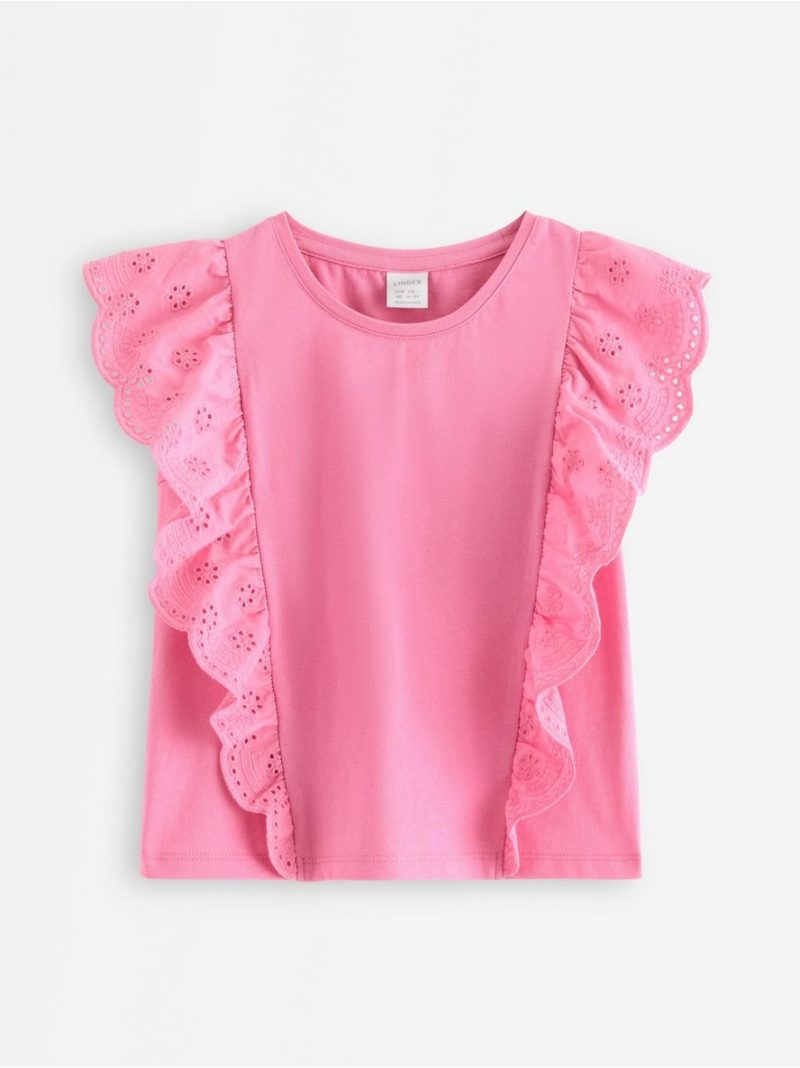 Sleeveless top with frills - 3010208-3644