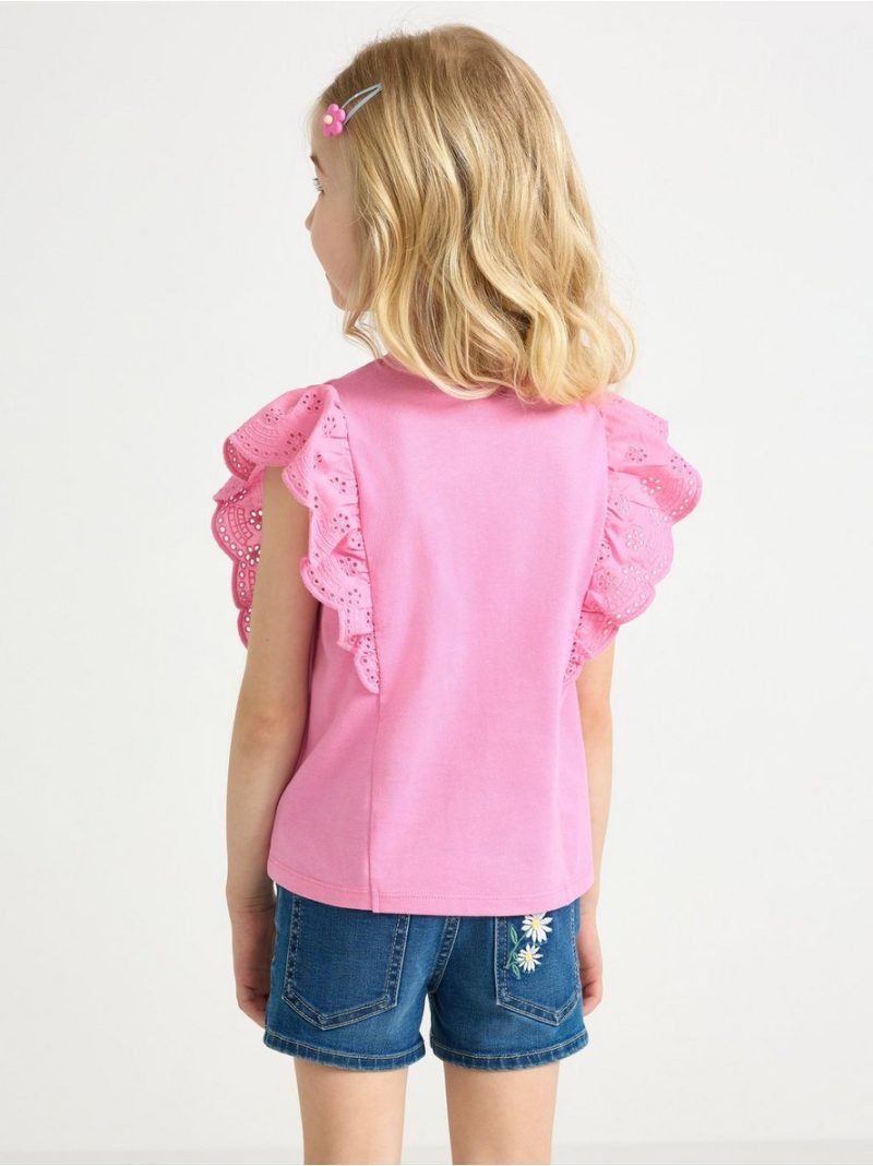 Sleeveless top with frills - 3010208-3644