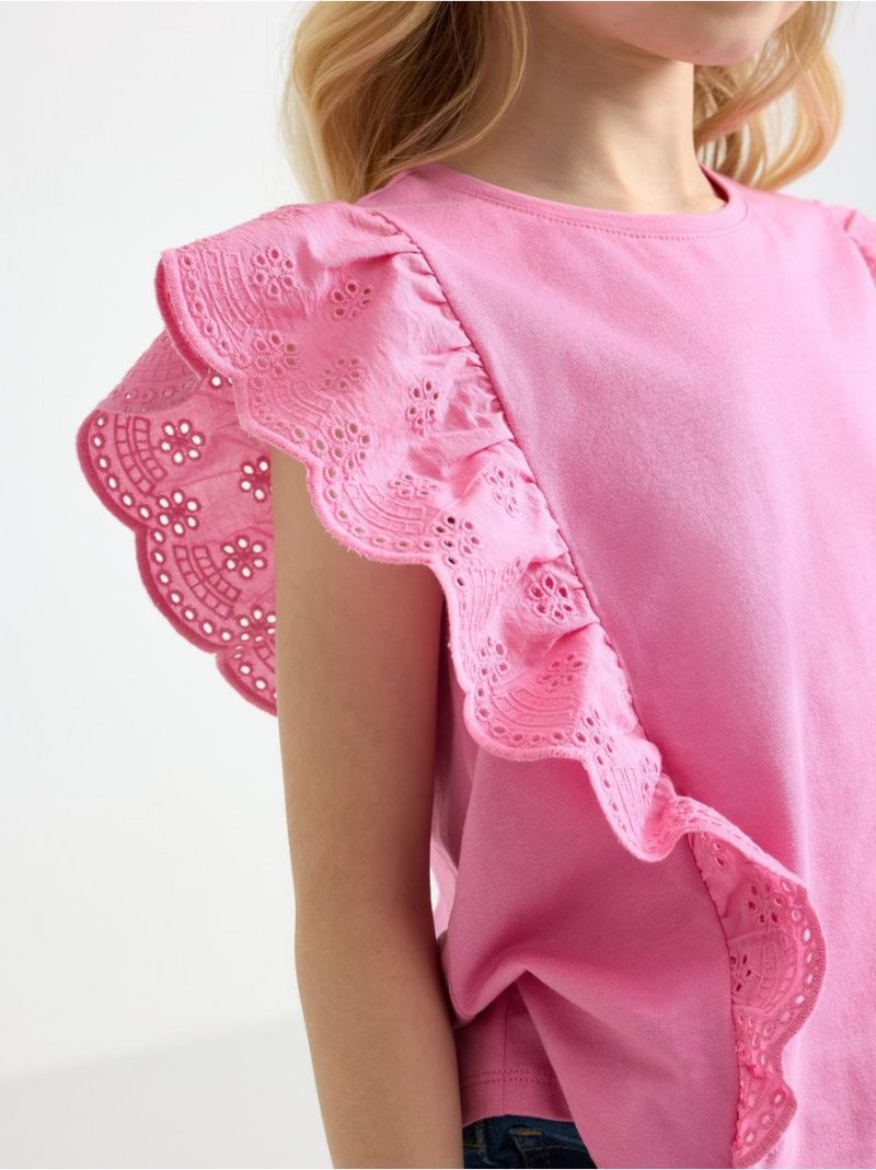 Sleeveless top with frills - 3010208-3644