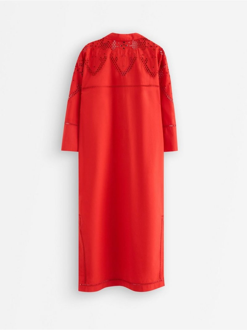 Midi shirt dress with broderie anglaise - 3010546-6700