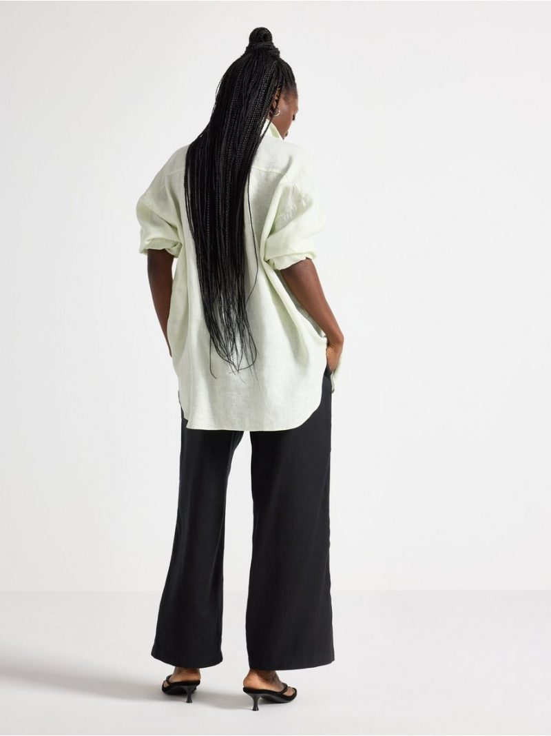 Cropped trousers in linen blend - 3010794-80