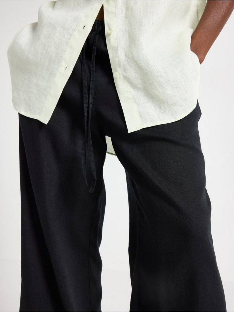 Cropped trousers in linen blend - 3010794-80