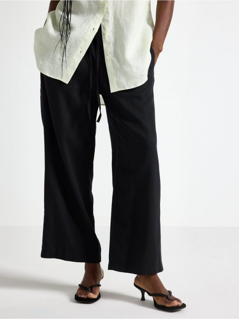 Cropped trousers in linen blend - 3010794-80