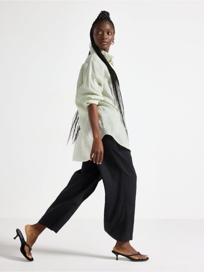 Cropped trousers in linen blend - 3010794-80