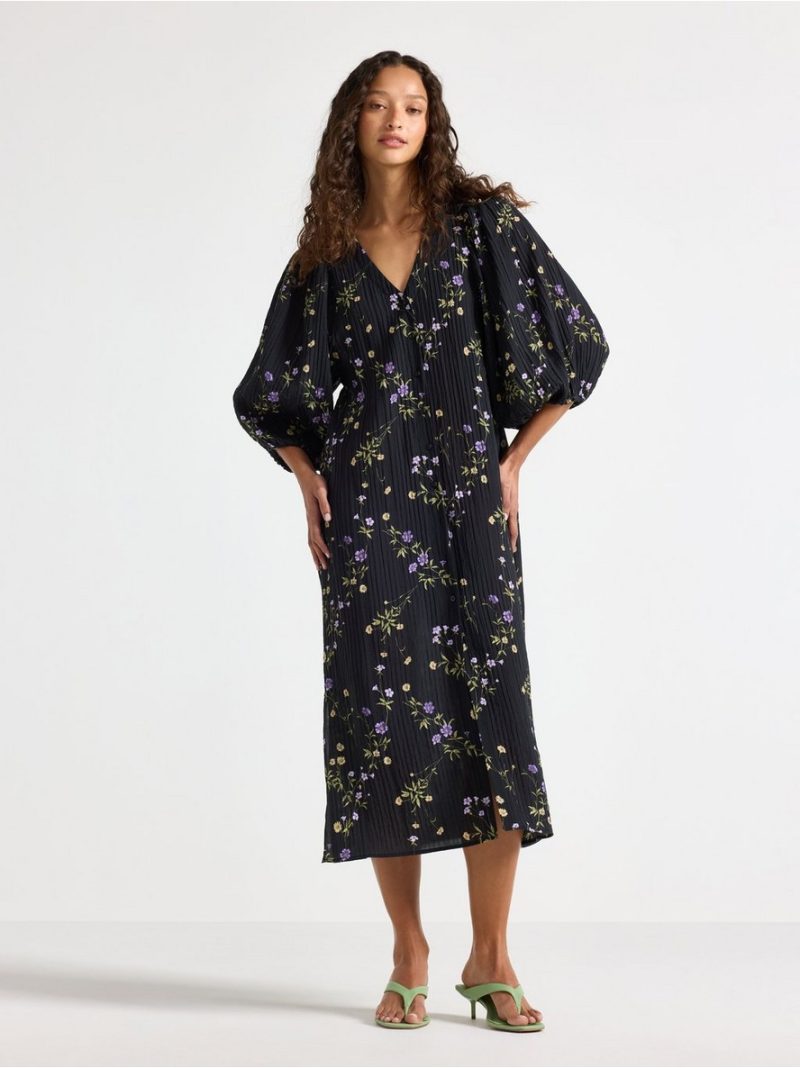 Long-sleeved midi dress - 3010816-80