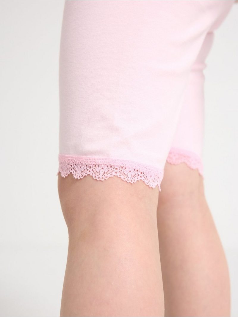 Cycling shorts with lace trim - 3010831-6666