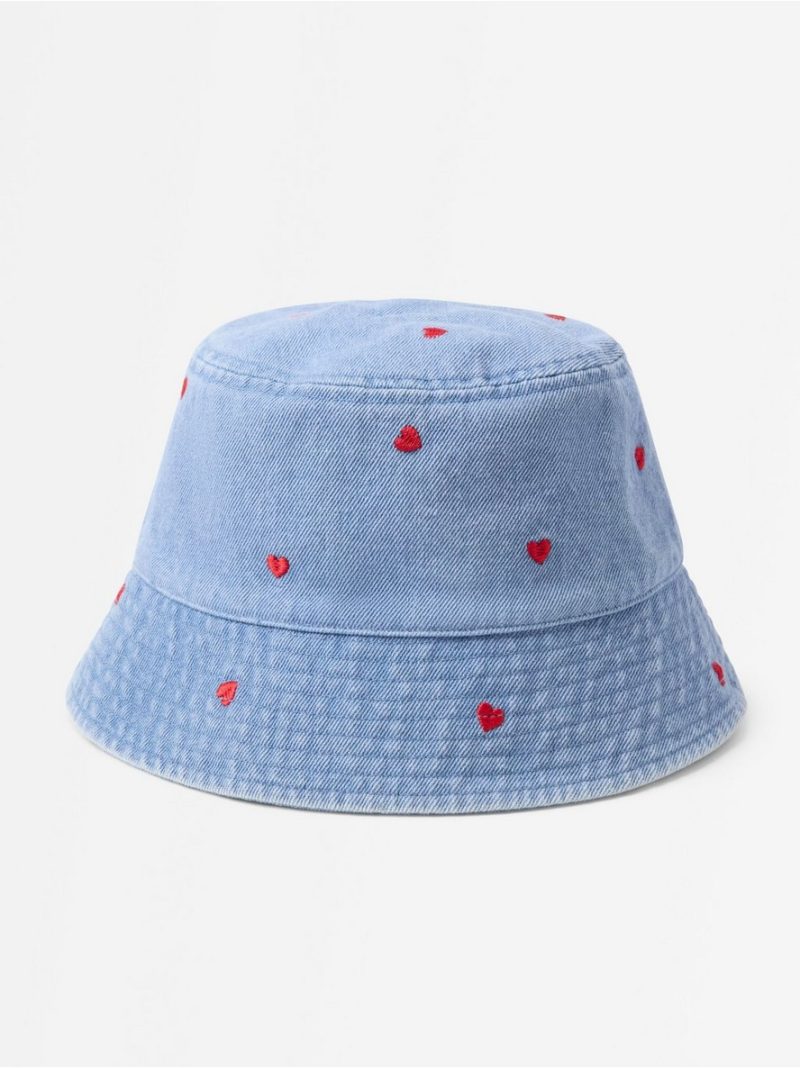 Bucket hat in denim with hearts - 3010921-766