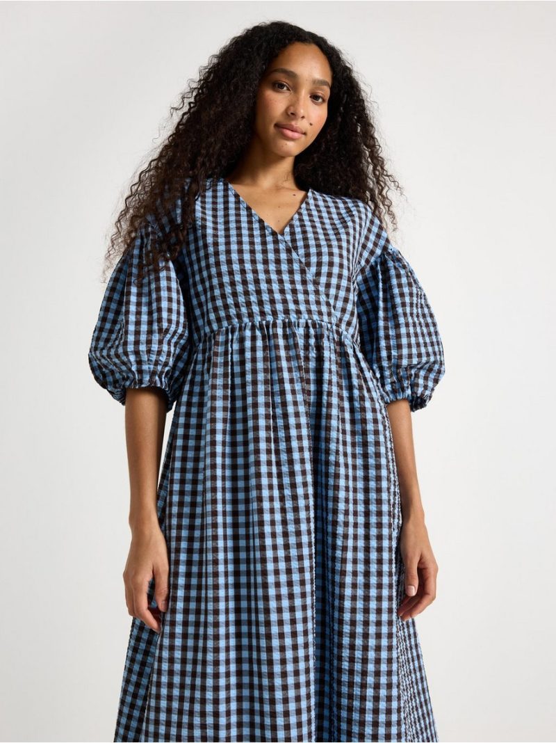 Midi dress in seersucker - 3011106-7278