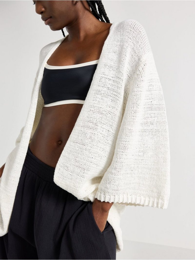 Long cardigan with short sleeve - 3011110-1418