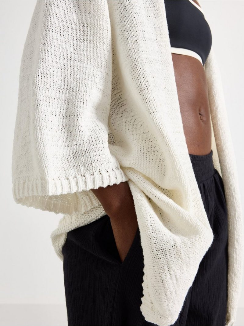 Long cardigan with short sleeve - 3011110-1418