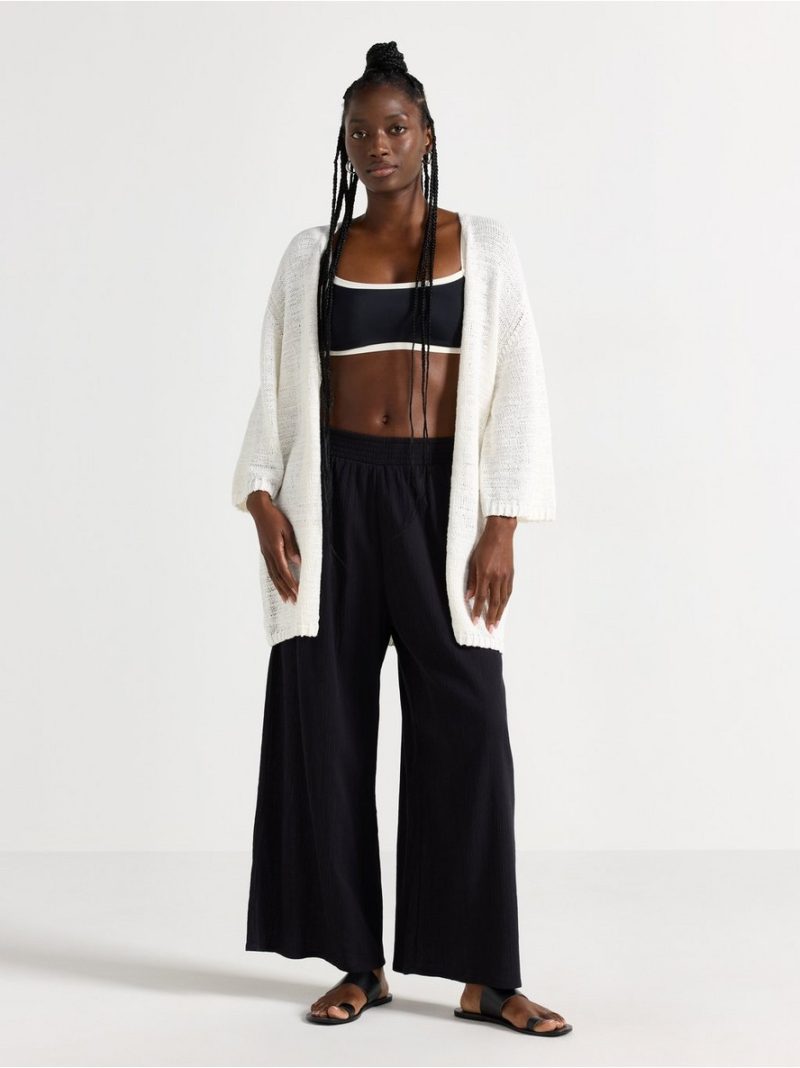 - Long cardigan with short sleeve Long cardigan with short sleeve - 3011110-1418