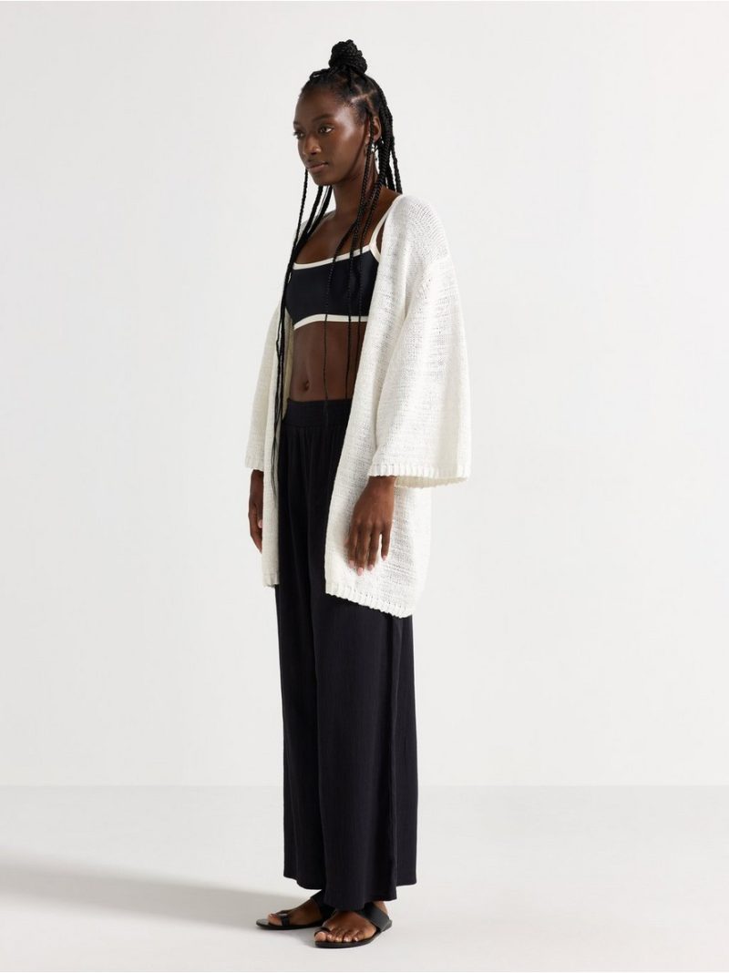 Long cardigan with short sleeve - 3011110-1418