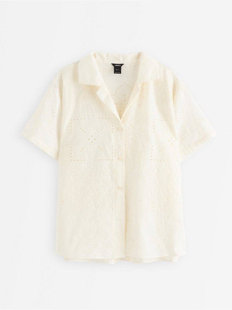 Shirt with broderie anglaise - 3011129-1418