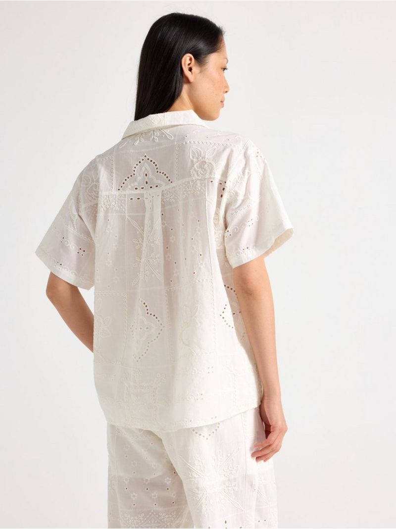 Shirt with broderie anglaise - 3011129-1418