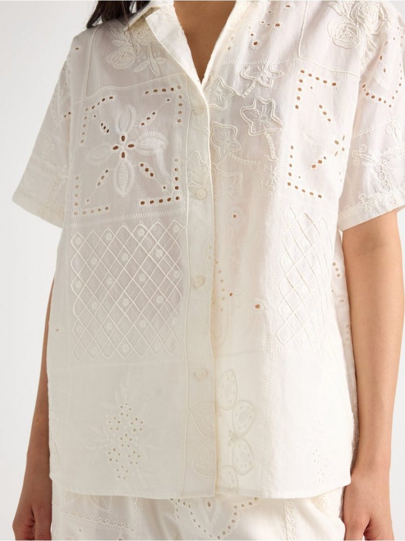 Shirt with broderie anglaise - 3011129-1418