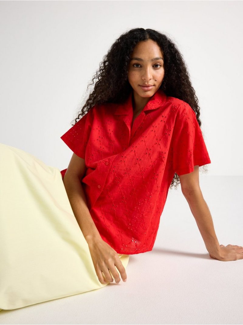 Shirt with broderie anglaise - 3011129-6324
