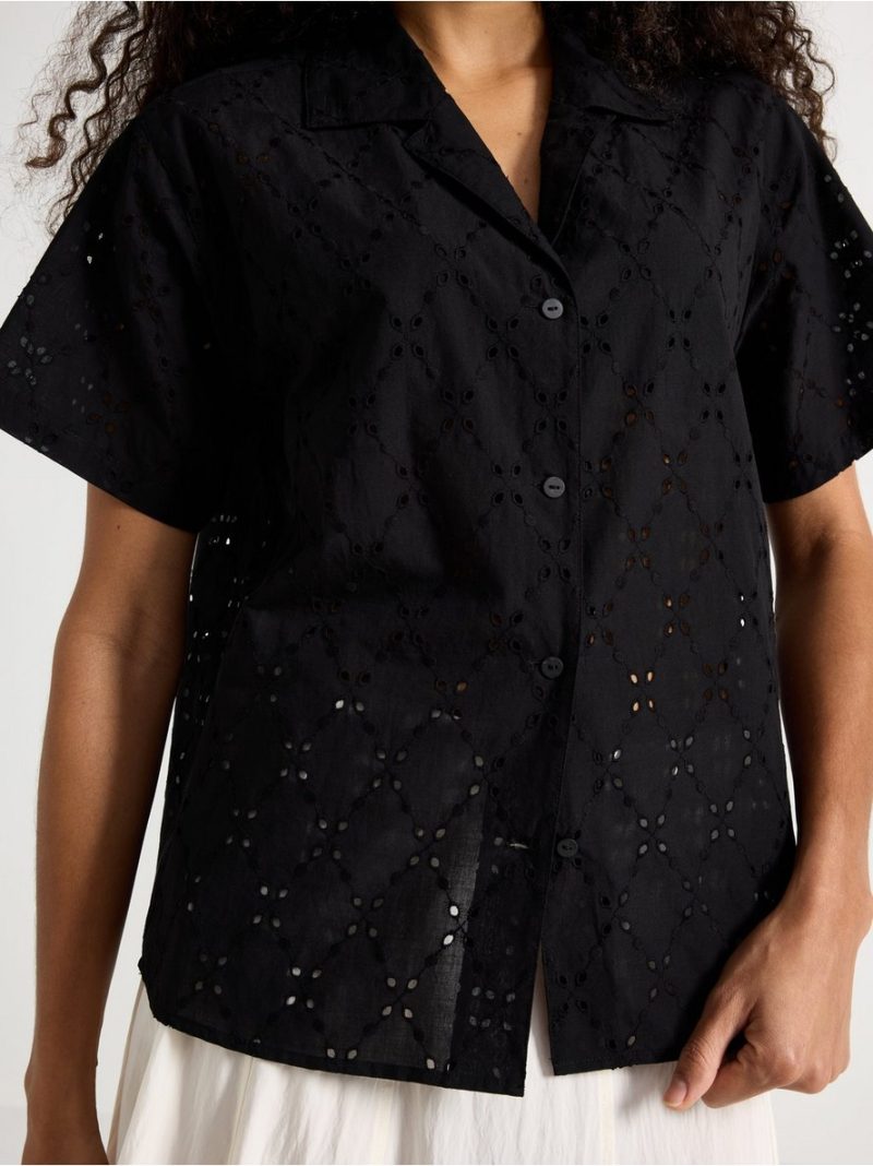 Shirt with broderie anglaise - 3011129-80
