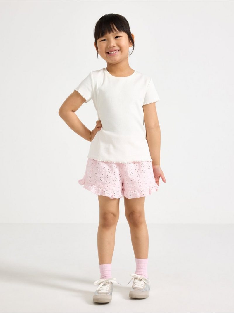 Shorts with broderie anglaise - 3011161-6666