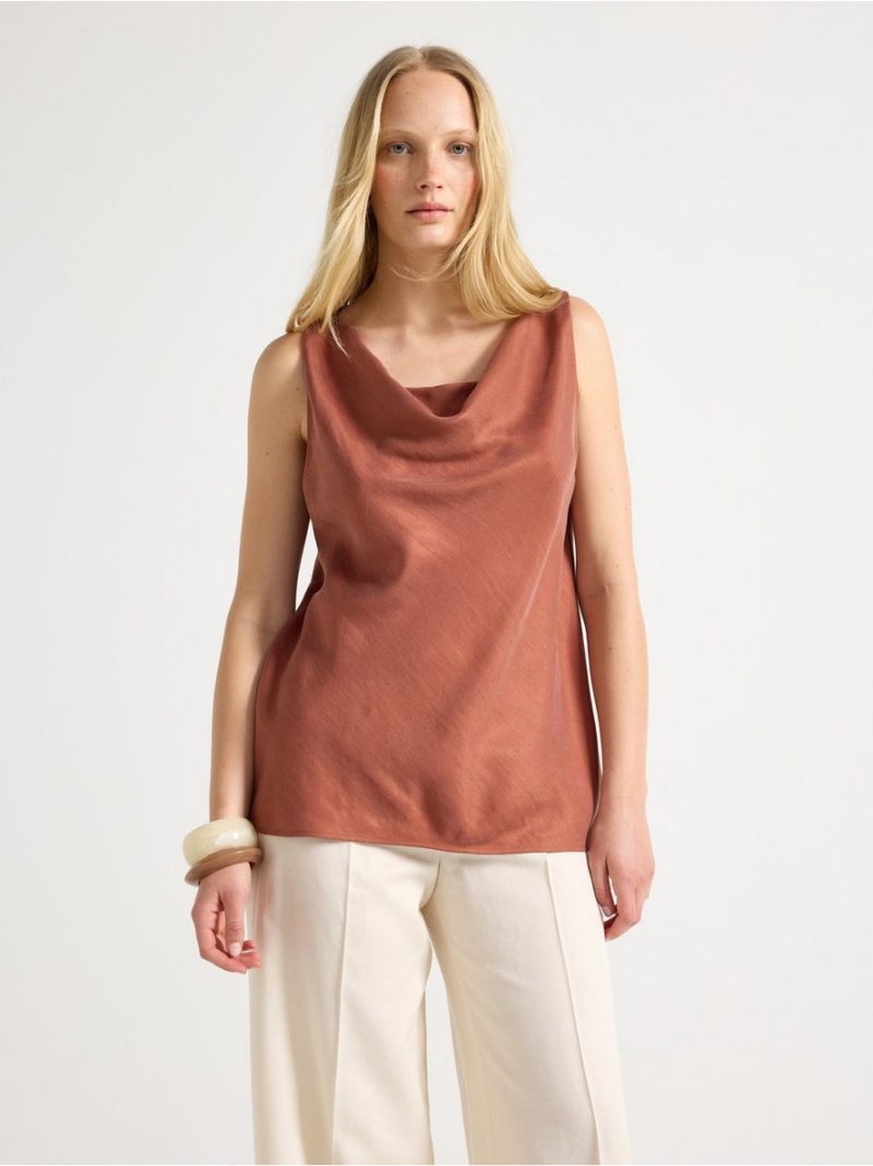 Woven camisole with luster - 3011230-1802