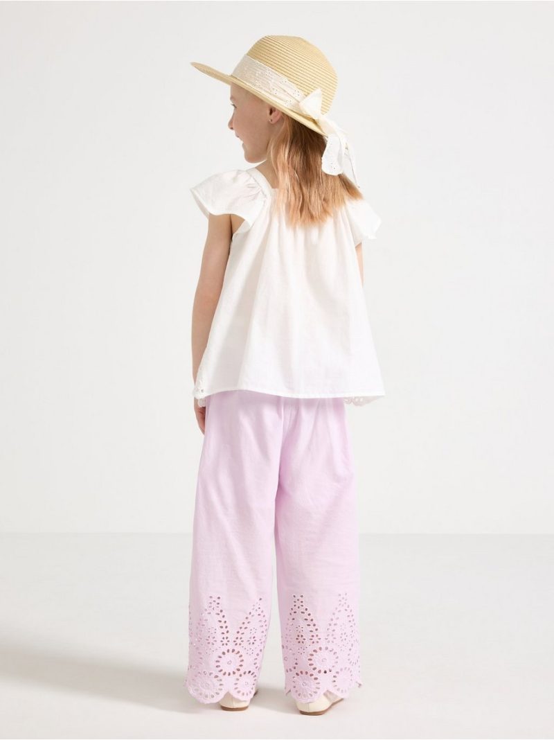 Trousers with broderie anglaise - 3011281-683