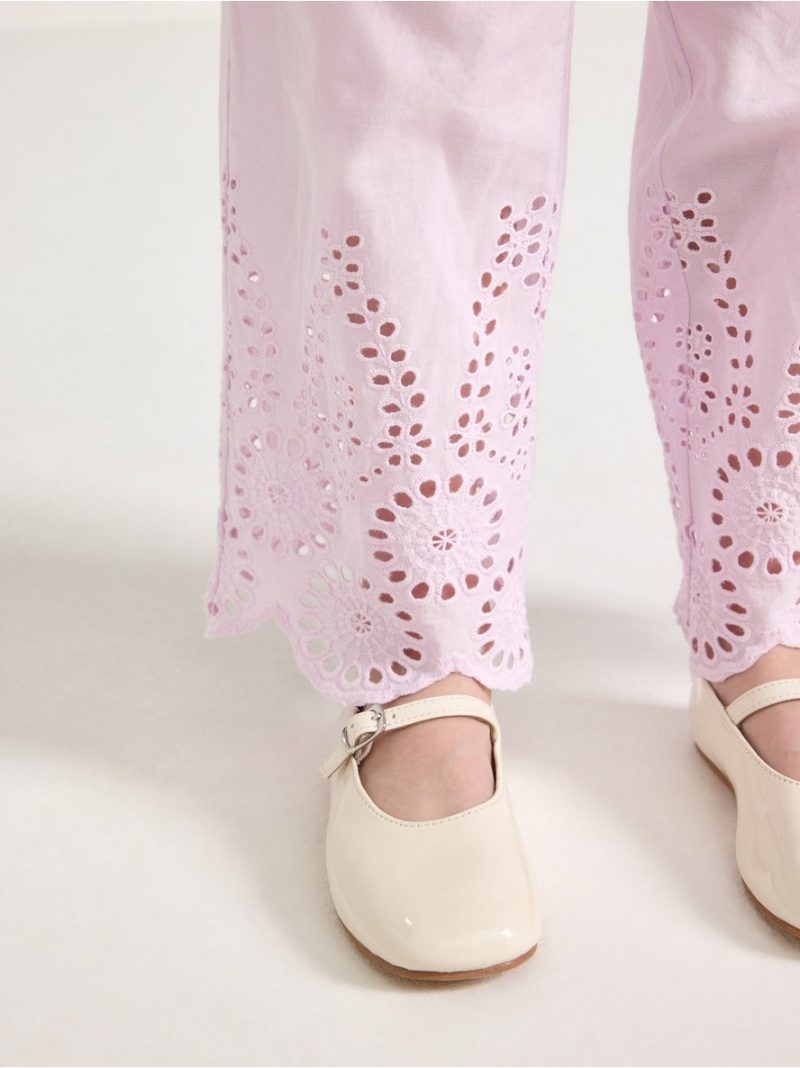 Trousers with broderie anglaise - 3011281-683