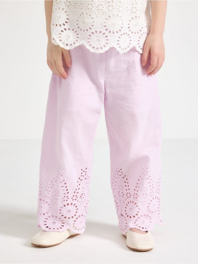 Trousers with broderie anglaise - 3011281-683