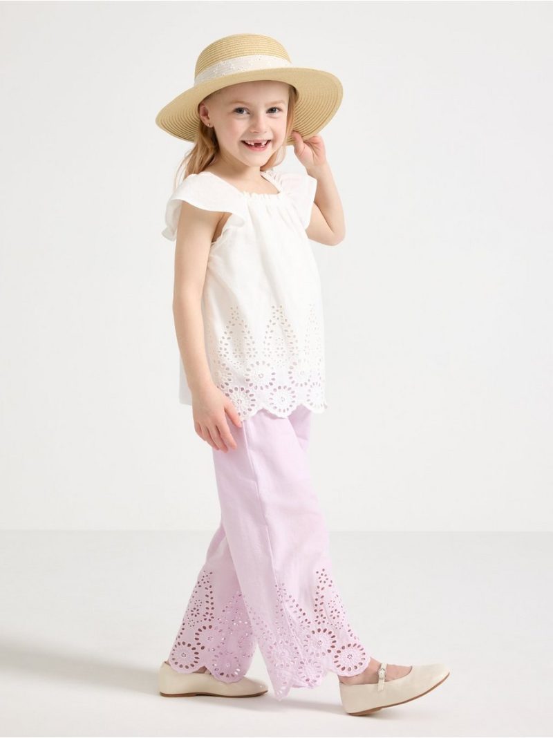 Trousers with broderie anglaise - 3011281-683