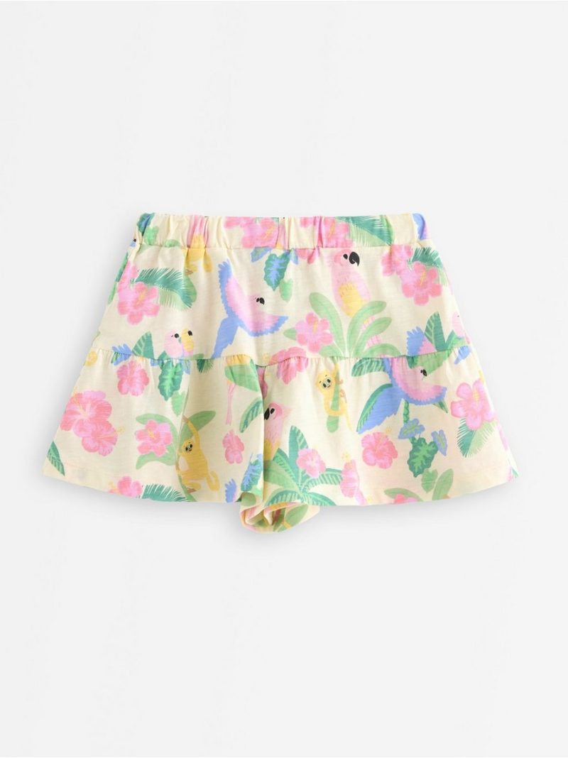 Skort in slub jersey  with frill trim - 3011379-6728