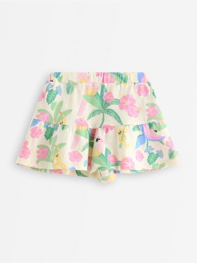 Skort in slub jersey  with frill trim - 3011379-6728