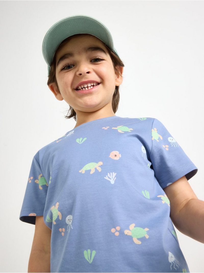 Short-sleeved top with sea animals - 3011393-1141