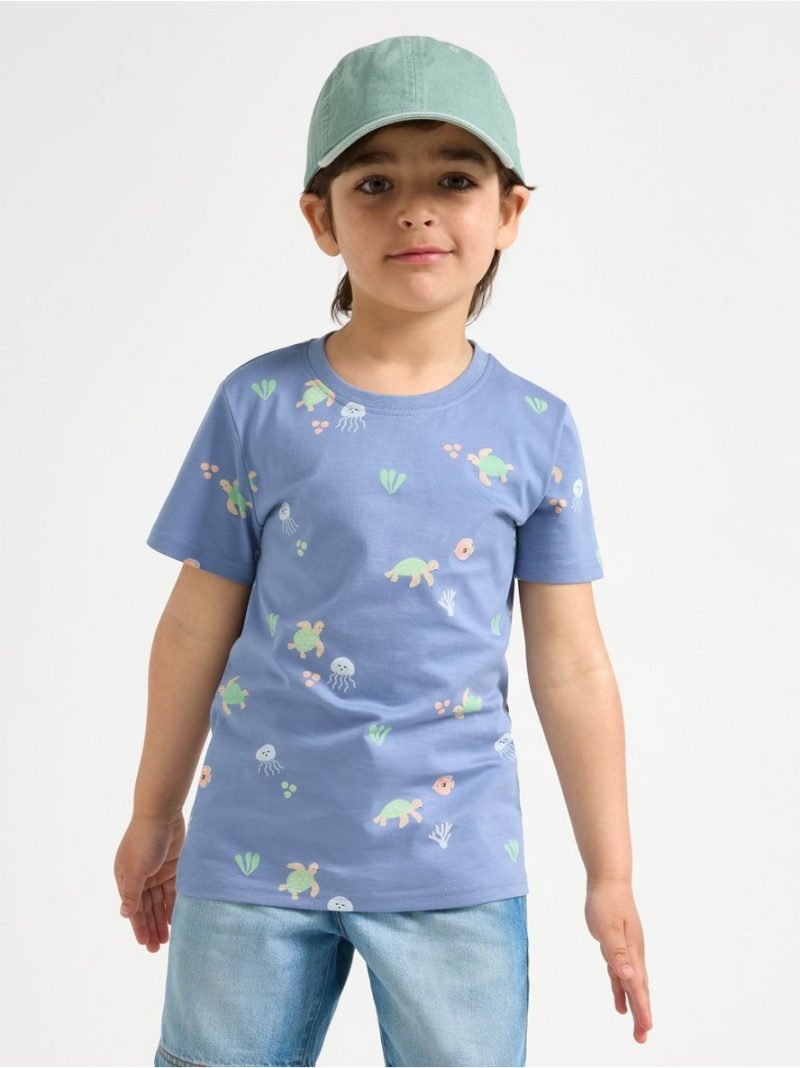 Short-sleeved top with sea animals - 3011393-1141