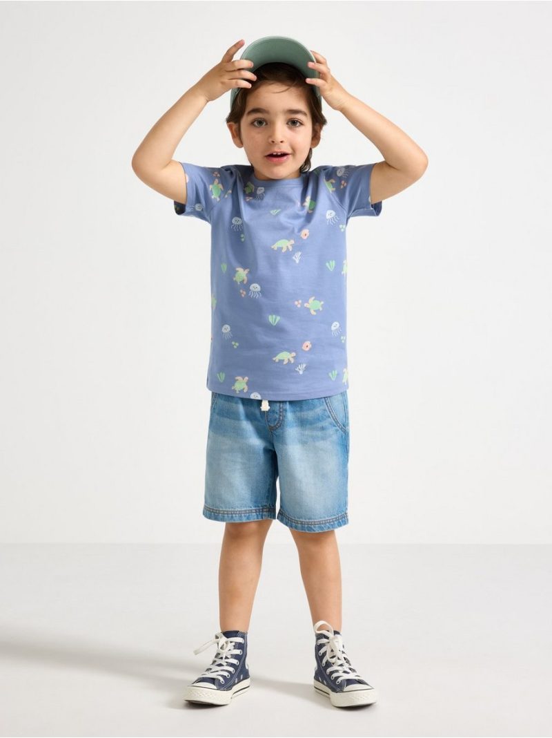 Short-sleeved top with sea animals - 3011393-1141