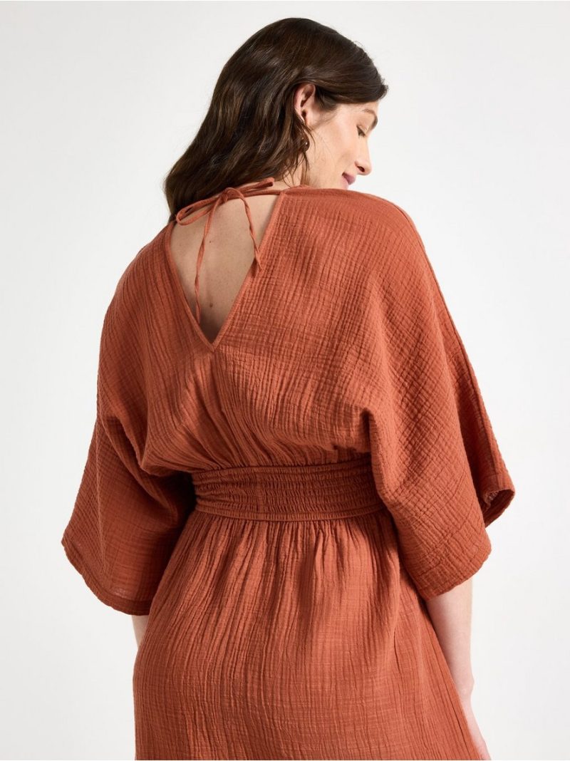 MOM midi dress in cotton gauze - 3011563-1802