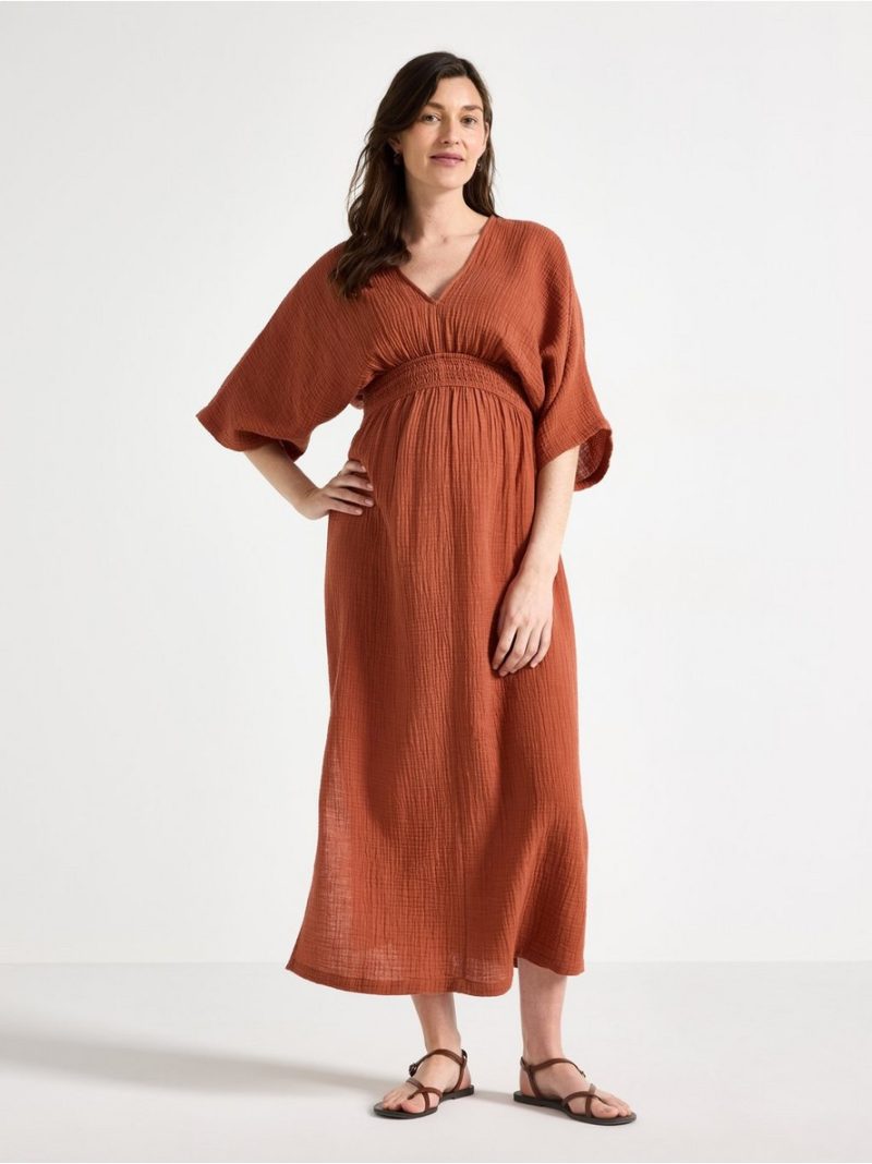 MOM midi dress in cotton gauze - 3011563-1802