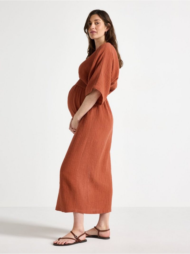 MOM midi dress in cotton gauze - 3011563-1802
