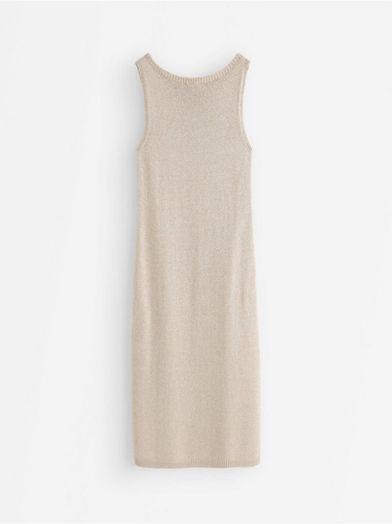 Sleeveless midi dress with glitter - 3011767-9609