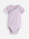 Short-sleeved wrap bodysuit in slub jersey - 3011771-9959