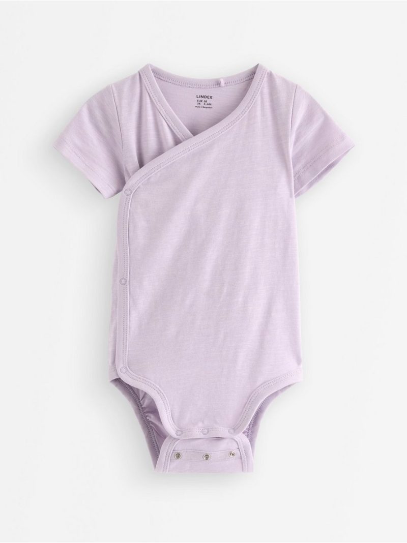 Short-sleeved wrap bodysuit in slub jersey - 3011771-9959