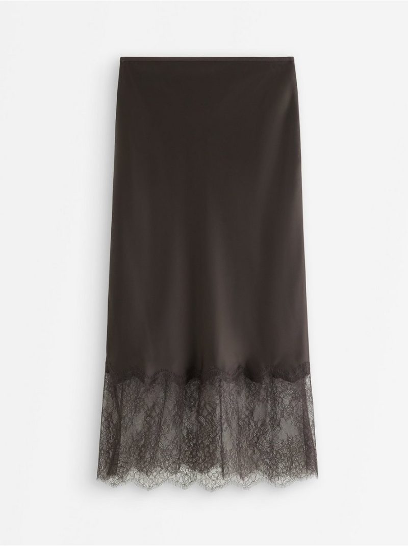 Midi skirt in satin - 3011786-4317