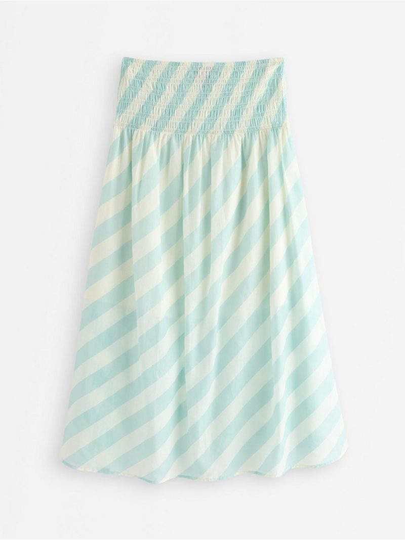 Maxi skirt with smocked waist - 3011915-8526
