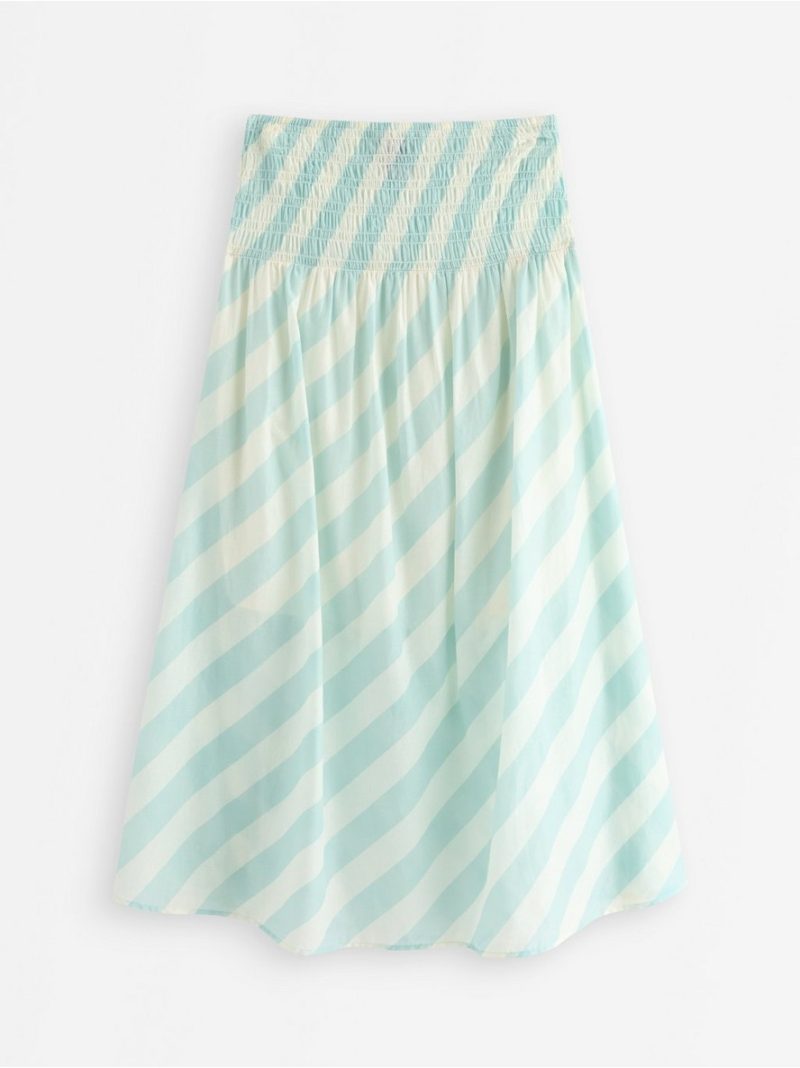 Maxi skirt with smocked waist - 3011915-8526