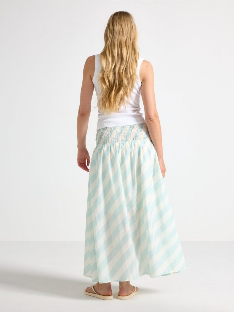 Maxi skirt with smocked waist - 3011915-8526