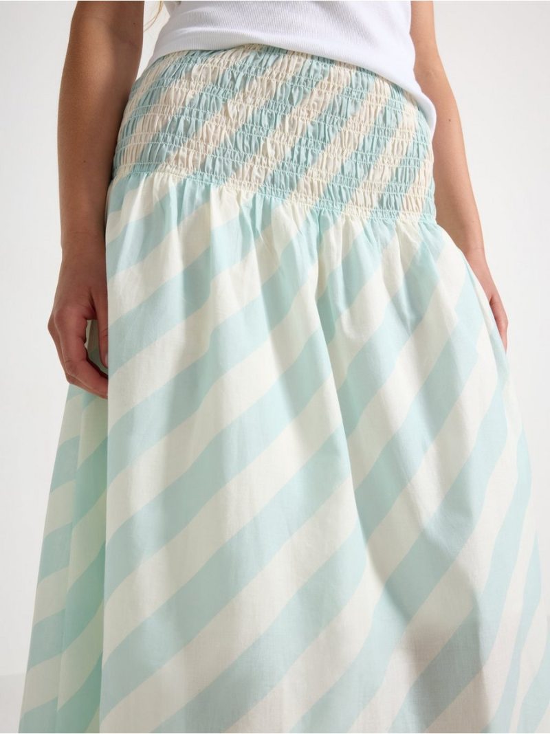 Maxi skirt with smocked waist - 3011915-8526