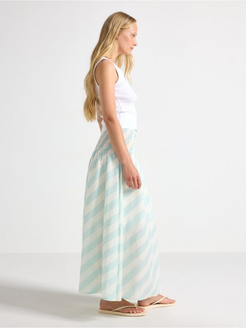 Maxi skirt with smocked waist - 3011915-8526