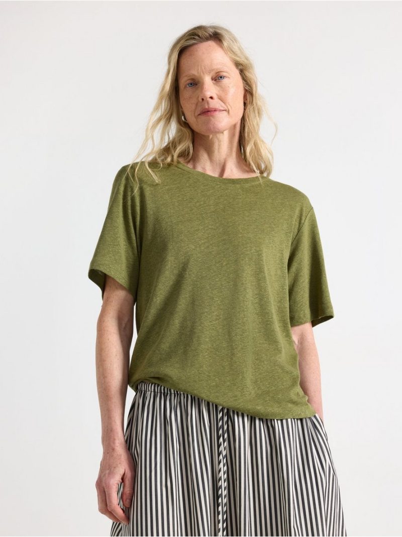 - T-shirt in linen blend T-shirt in linen blend - 3012106-9415