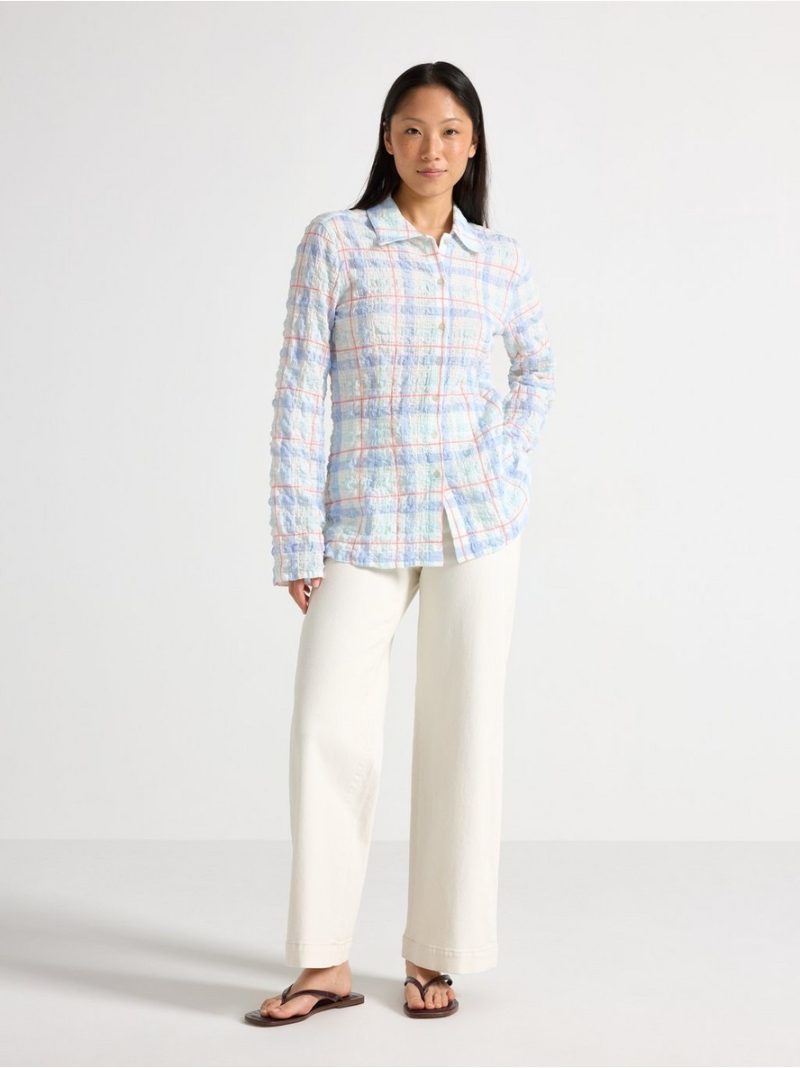 Checked shirt with structure - 3012134-7862