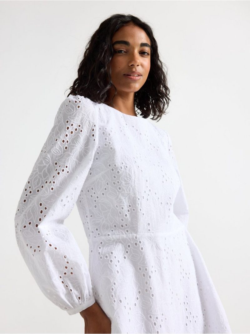 Mini dress with broderie anglaise - 3012418-70